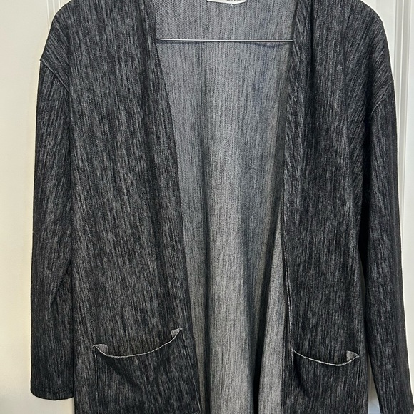 OAK + FORT Charcoal Open Front Cardigan - Picture 1 of 6